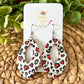 Leopard Heart Scalloped Cork on Leather Earrings: Choose From 2 Colors - LAST CHANCE