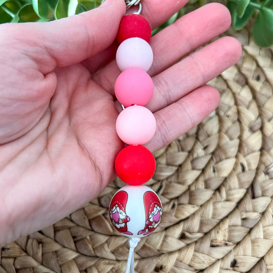 SALE: Gnome Silicone Beaded Keychain/Bag Charm - ONLY ONE LEFT (SLIGHT DEFECT)