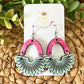 Scalloped Arch Hand Stained Wood Earrings - Double Sided: Choose From 2 Sizes (a July Bestie Box Pair)