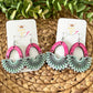 Scalloped Arch Hand Stained Wood Earrings - Double Sided: Choose From 2 Sizes (a July Bestie Box Pair)