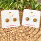 Two-Toned Gold Shimmer Studs 12mm: Choose Silver or Gold Settings - LAST CHANCE