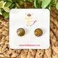 Two-Toned Gold Shimmer Studs 12mm: Choose Silver or Gold Settings - LAST CHANCE