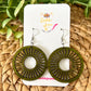 Sage Green Circle Cutout Dyed Wood Earrings - Choose From 2 Sizes