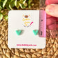 Mint Green Clay Heart Studs: Choose 12mm or 8mm Size Options - LAST CHANCE