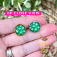 Retro Smile Glass Studs 12mm: Choose Silver or Gold Settings