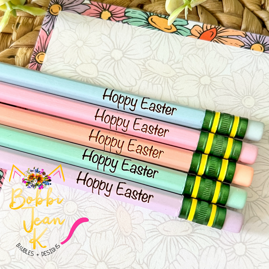 Hoppy Easter Engraved Ticonderoga Pastel Pencil Set