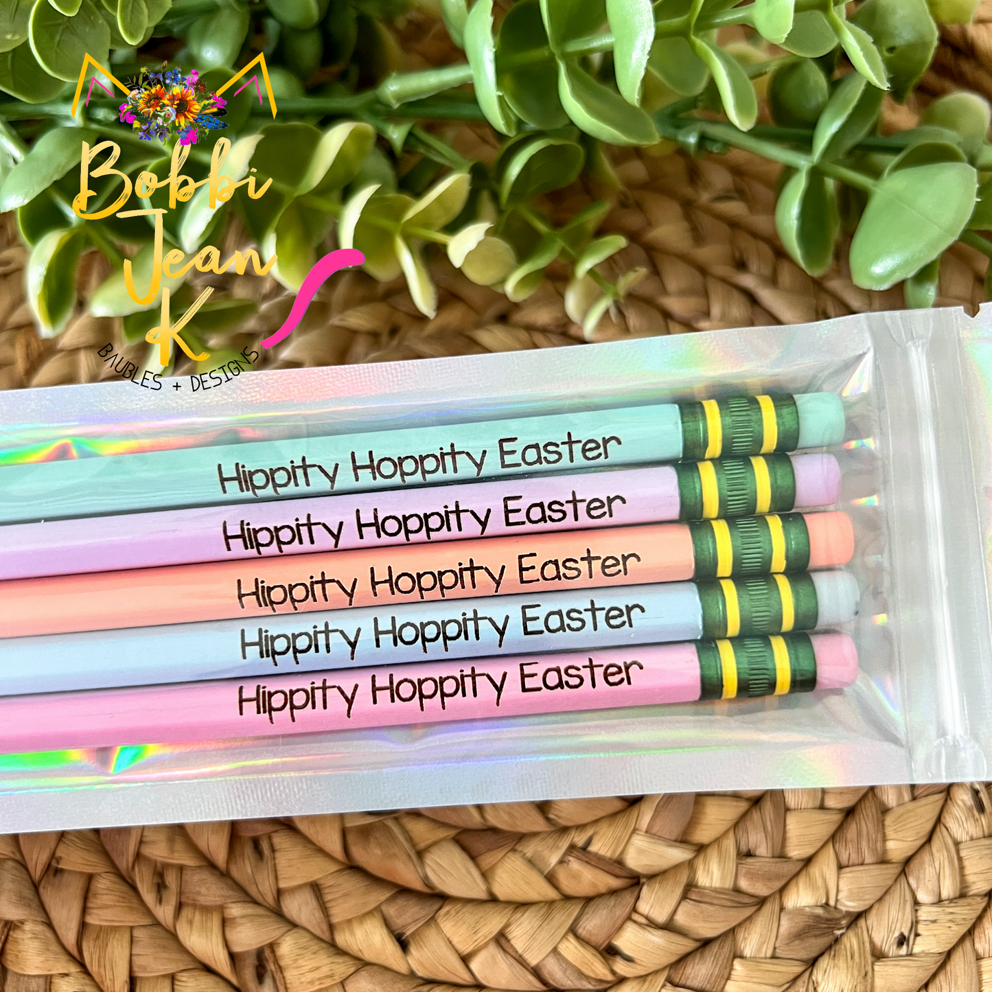 Hippity Hoppity Easter Engraved Ticonderoga Pastel Pencil Set