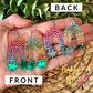 Colorful Rainbow with Mirrored Clovers Acrylic Earrings: Choose From 2 Color Ways