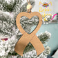 Heart Ribbon "A Journey of Love & Hope" Wood Story Ornament & Car Charm