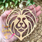 Lion "A Story of Strength & Protection" Wood Story Ornament & Car Charm