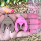 Bunny Silhouette Wood Earrings: Choose From Walnut or Hand Painted Pink Wash