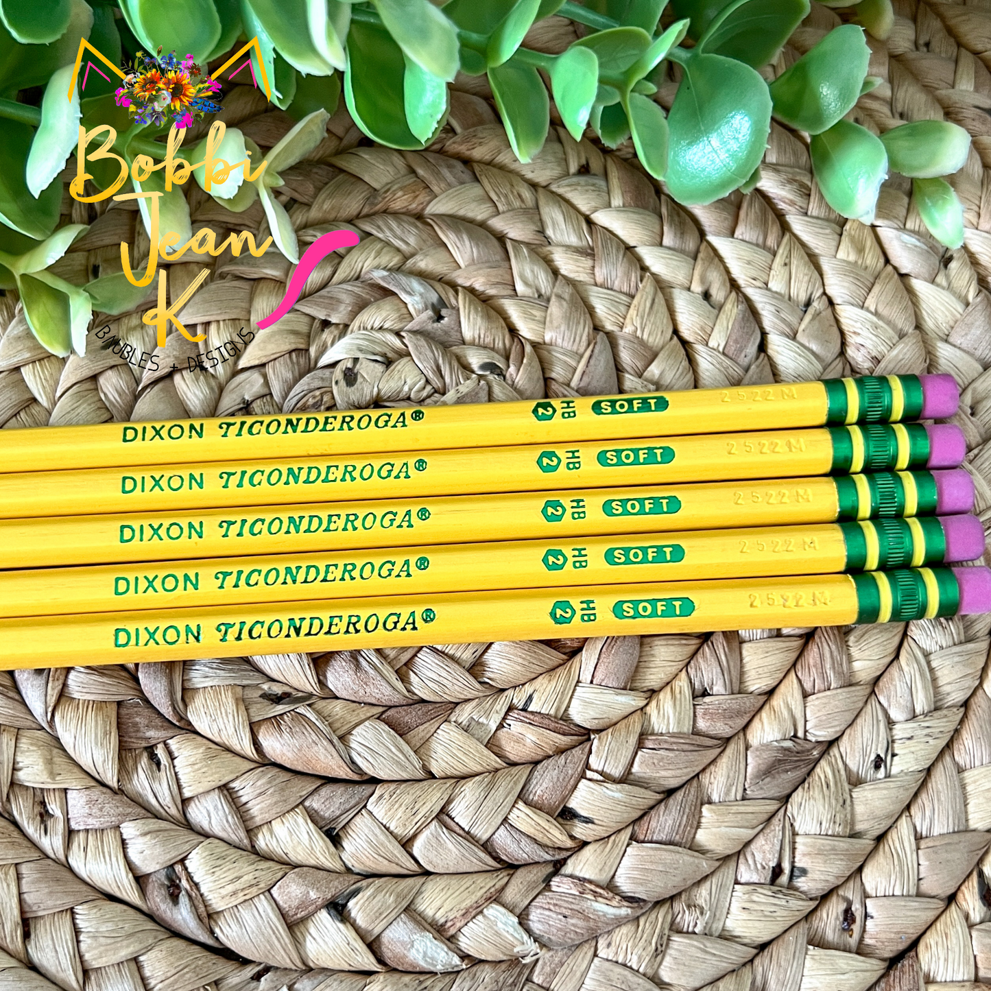 Custom Personalized Engraved Ticonderoga Pencils - Choose Traditional Yellow or Pastel Colors - PLEASE COMPLETE PERSONALIZATION BOXES (BOXES WILL APPEAR UNDER TITLE)