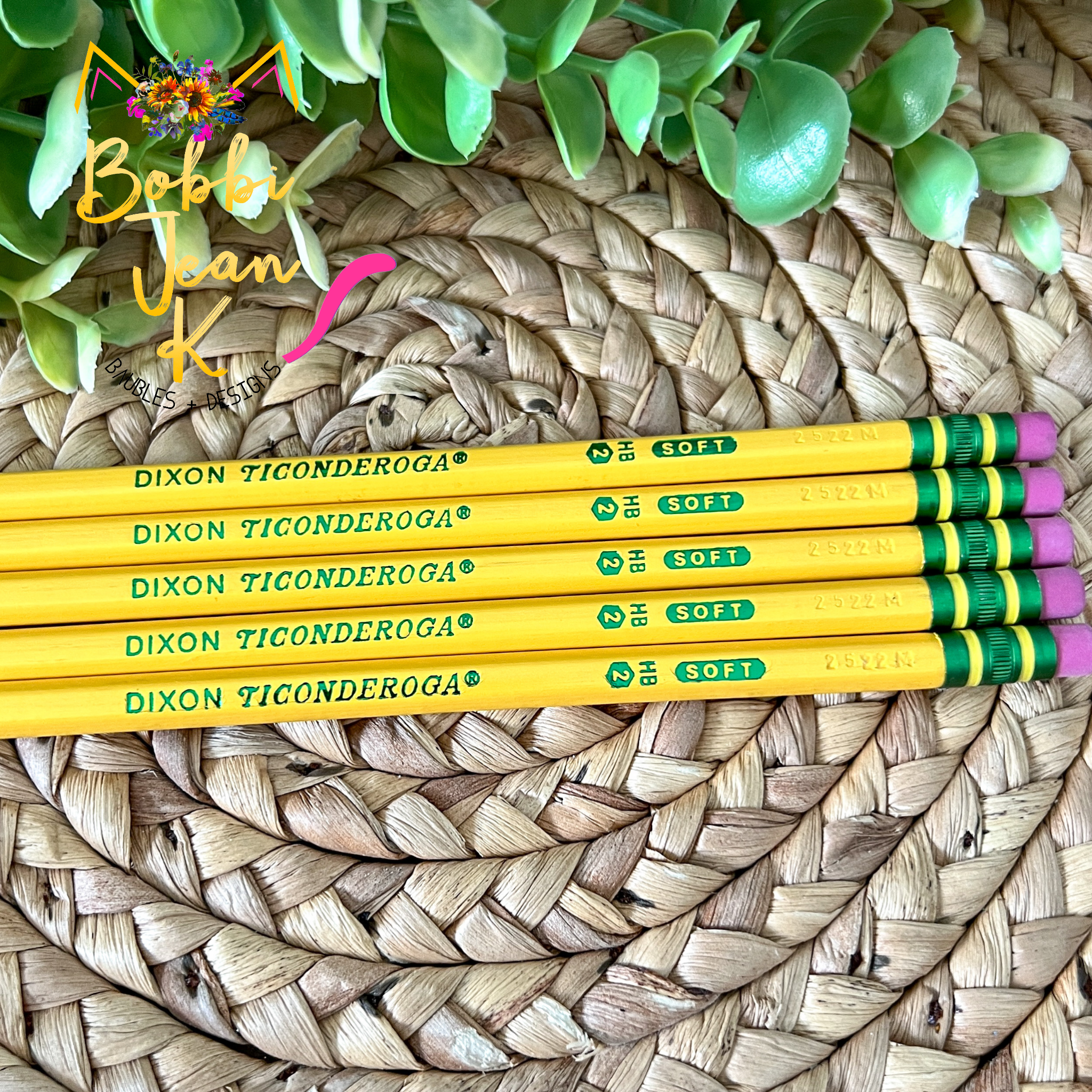 YELLOW SET: Personalized Laser Engraved Ticonderoga Pencils!