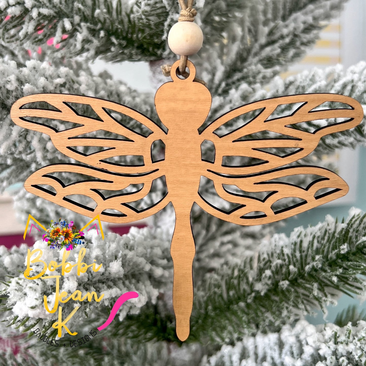 Dragonfly "Enchanted Creature" Wood Story Ornament & Car Charm