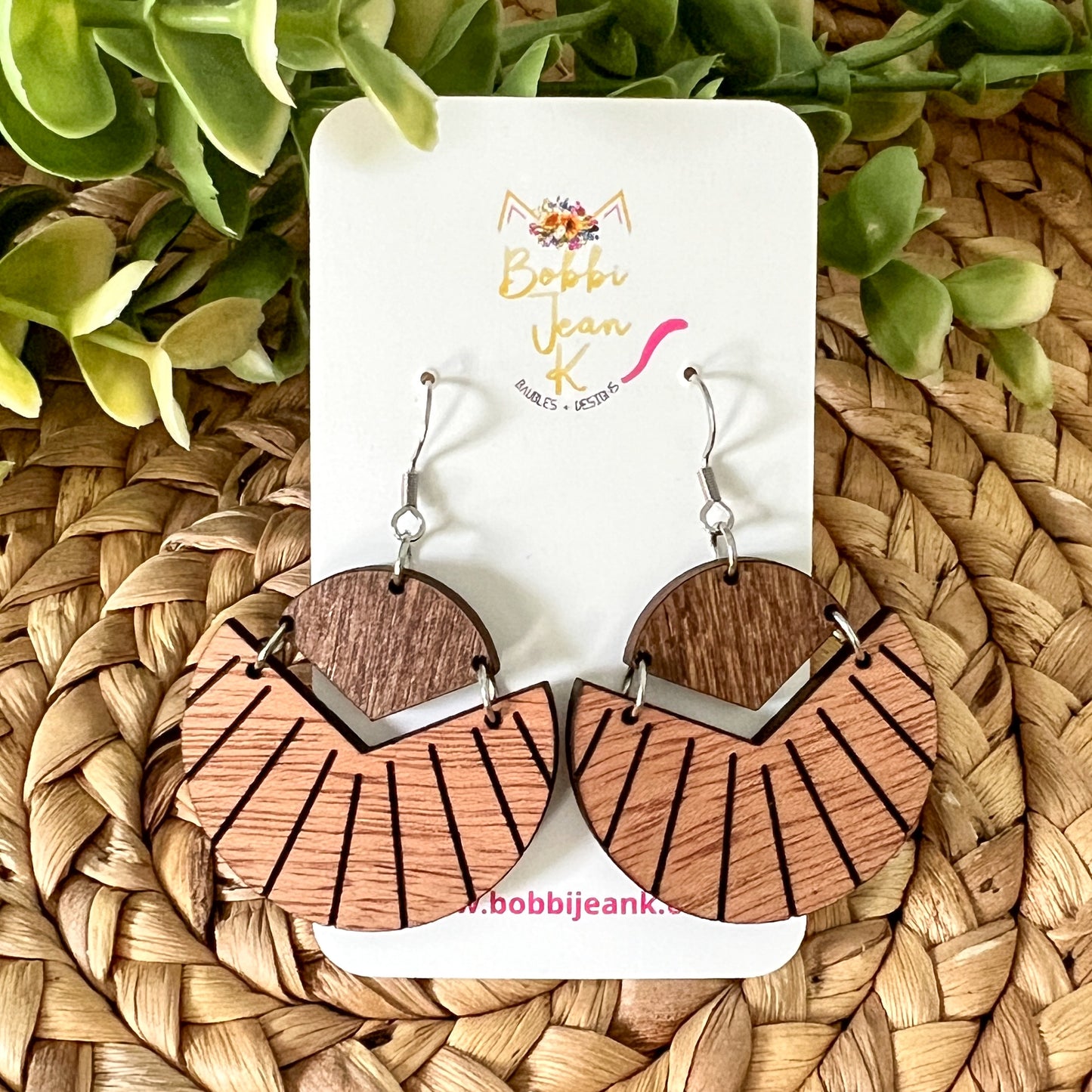 Split Circle Wood Earrings (an August Bestie Box Pair)