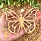 Butterfly "Spiritual Transformation" Wood Story Ornament & Car Charm