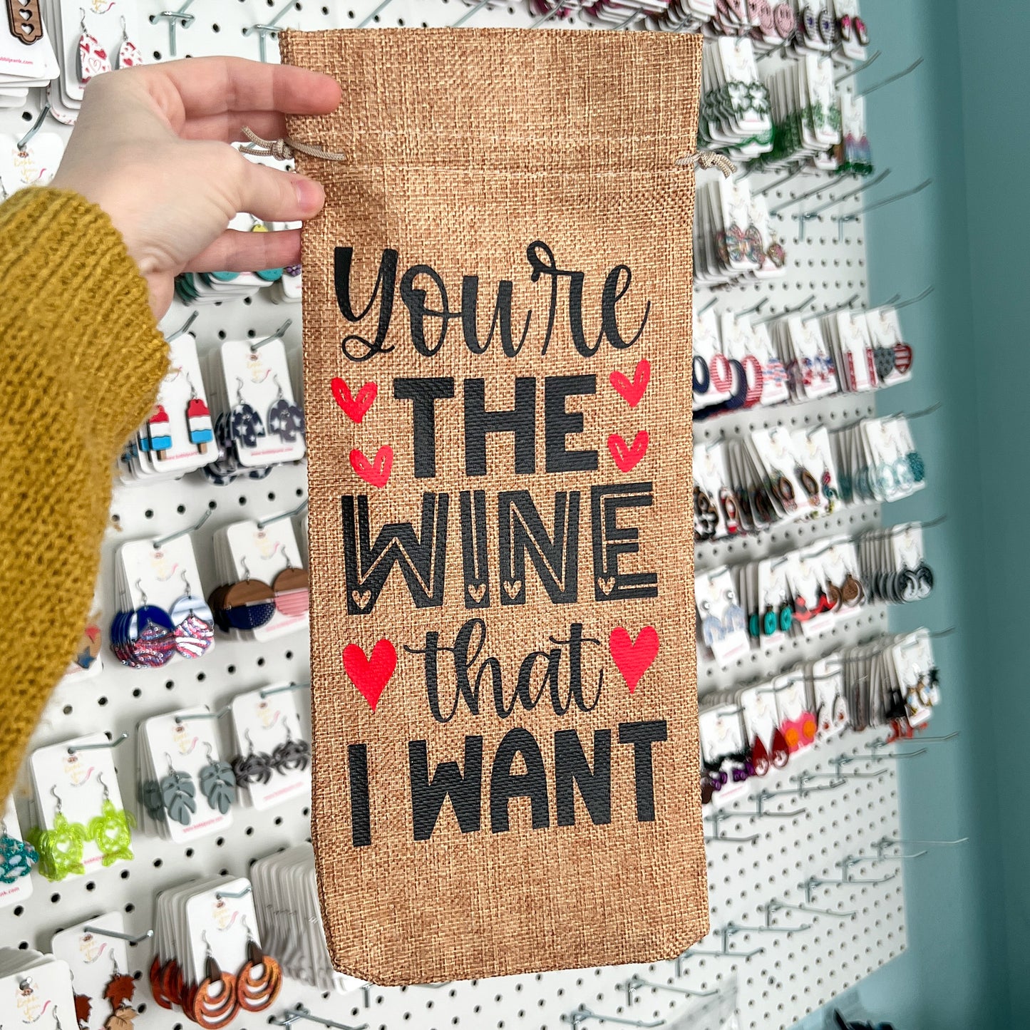 SALE: Wine Gift Bag: You're the Wine That I Want - Natural - ONLY ONE AVAILABLE