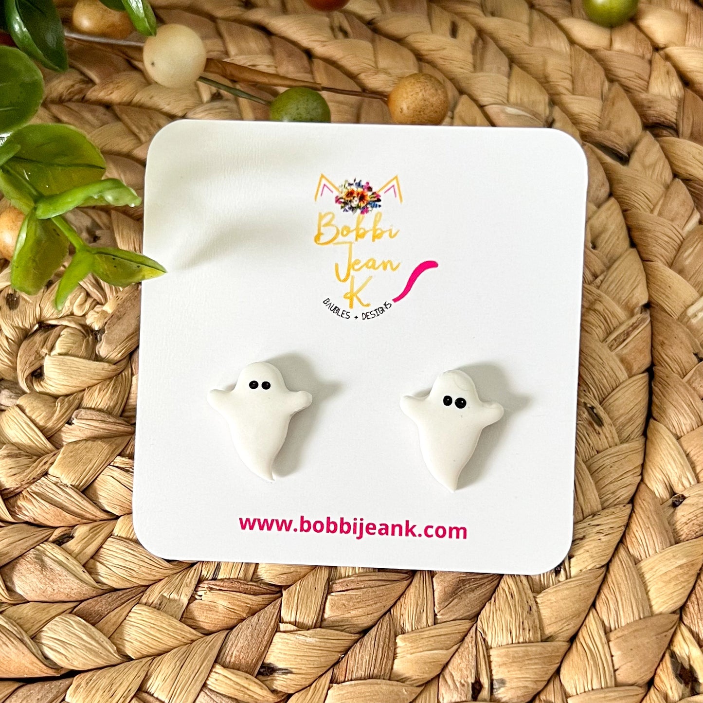 SALE: Ghost Clay Studs: Choose From 2 Sizes