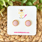 Blush Frosted Faux Druzy Studs 12mm: Choose Silver or Gold Settings
