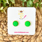 Lime Green Frosted Faux Druzy Studs 12mm: Choose Silver or Gold Settings