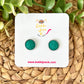 Emerald Frosted Faux Druzy Studs 12mm: Choose Silver or Gold Settings