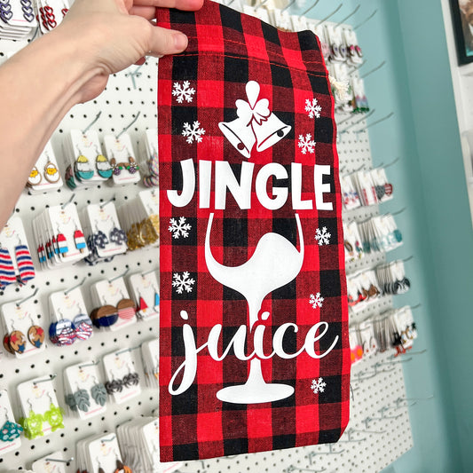 Wine Gift Bag: Jingle Juice - Red Plaid