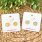 Golden Yellow Faux Druzy Studs 12mm: Choose Silver or Gold Settings