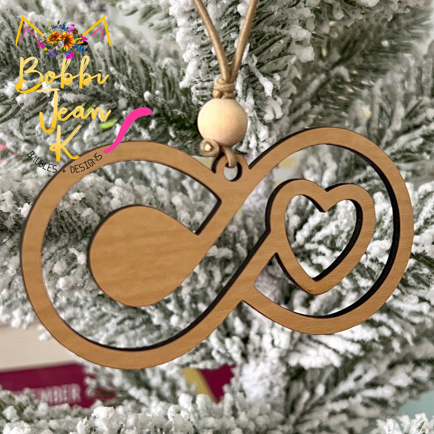 Autism Infinity Symbol "Your Unique Journey" Wood Story Ornament & Car Charm