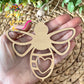 Bee "The Harmonious Hive" Wood Story Ornament & Car Charm