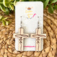 Whitewashed Wood Cross Earrings: Choose From Jesus, Faith, Hope, or Love