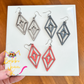 Cross Diamond Dyed Wood Earrings: Choose From 3 Colors