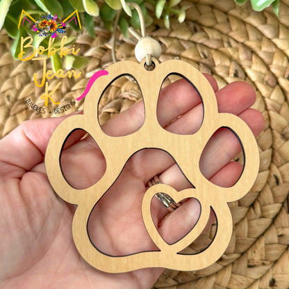 Dog Paw "The Eternal Bond of Unconditional Love" Wood Story Ornament - Option to Personalize