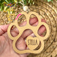 Dog Paw "The Eternal Bond of Unconditional Love" Wood Story Ornament - Option to Personalize