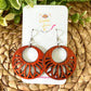 Floral Circle Dyed Wood Earrings: ONLY 2 WHEAT COLORED LEFT