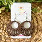 Floral Circle Dyed Wood Earrings: Choose From 3 Colors