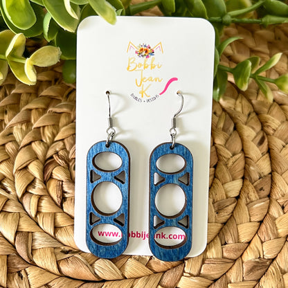 Circle Bars Dyed Wood Earrings: Choose From 3 Colors