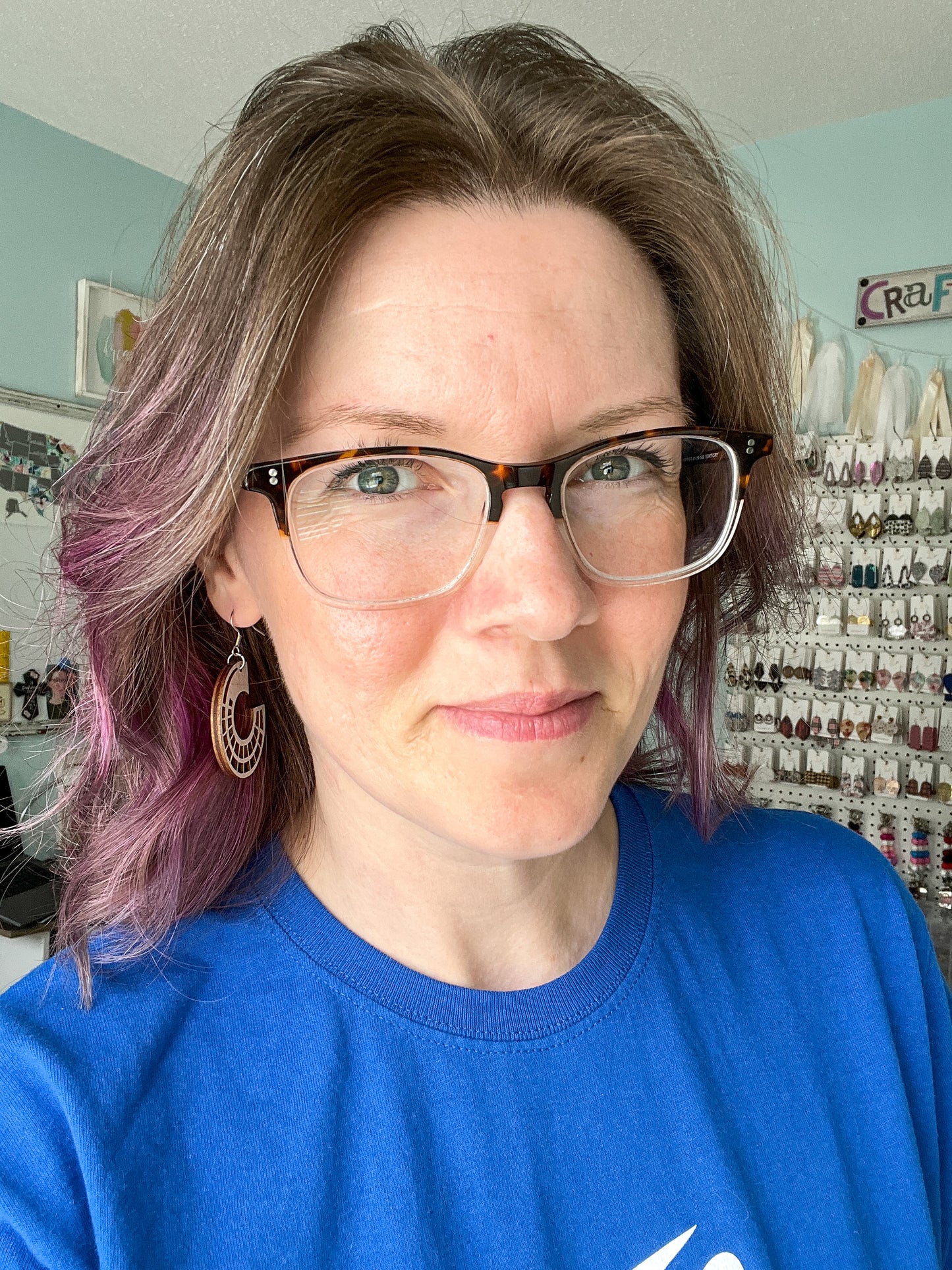 Side Hoop Dyed Wood Earrings: Choose From 2 Colors