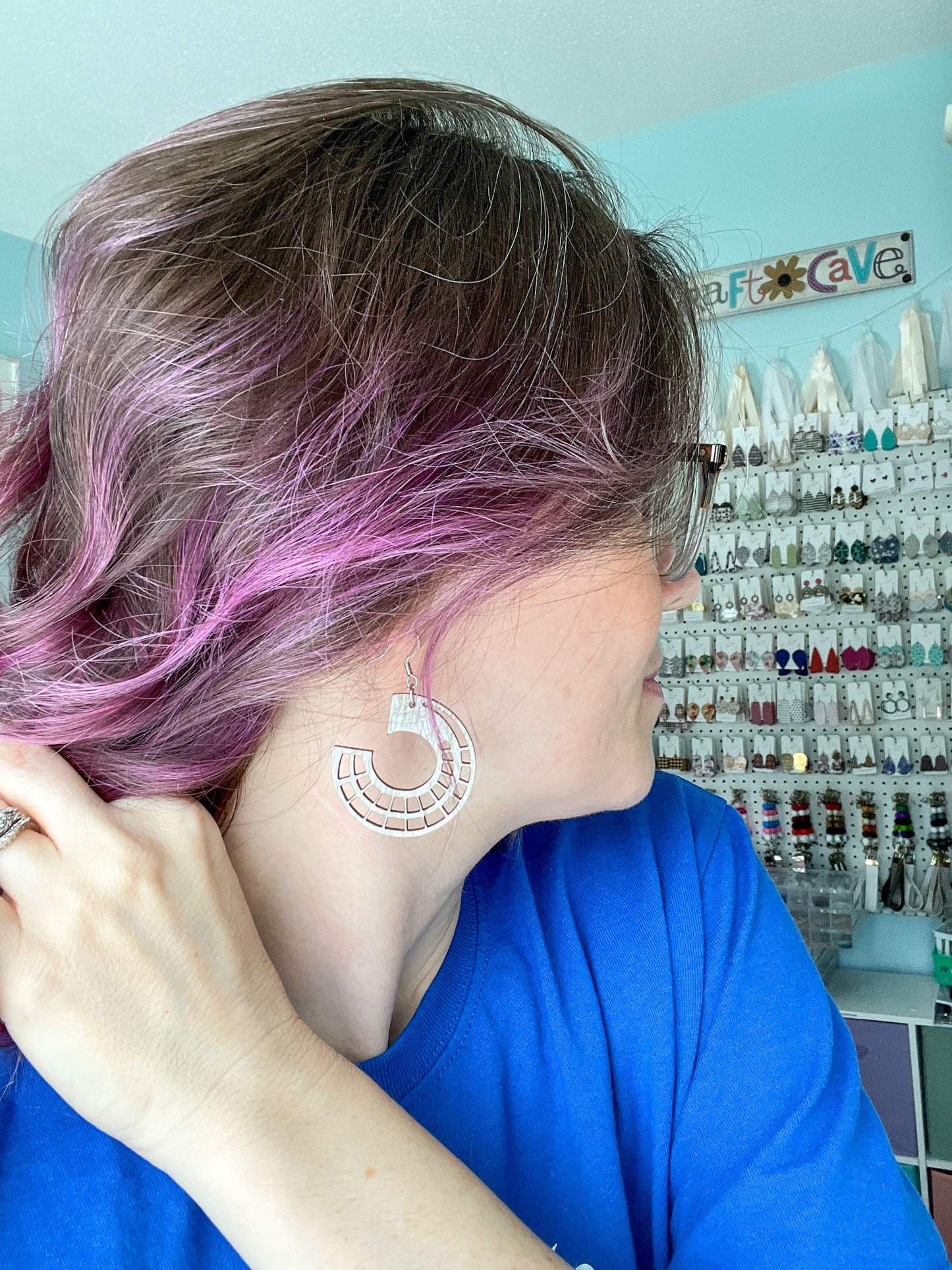 Side Hoop Dyed Wood Earrings: Choose From 2 Colors