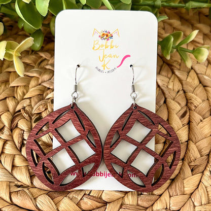 Twisted Circle Dyed Wood Earrings: Choose From 3 Colors