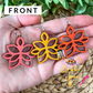 Funky Floral Dyed Wood Earrings: Choose From 3 Colors