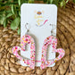 Infused Glitter Heart Cutout Leather Earrings: Choose From 4 Colors