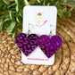 Mirrored Acrylic Engraved Leopard Heart Earrings: Choose From 3 Colors