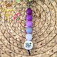 SALE: Shades of Purple Best Teacher Ever Silicone Beaded Keychain/Bag Charm - ONLY ONE LEFT