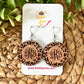 Custom Monogram Leopard Wood Engraved Earrings