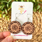 Custom Monogram Leopard Wood Engraved Earrings