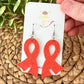 Orange Infused Glitter "Flared" Awareness Ribbon Earrings - Support Jennifer Hudson's Healing Journey