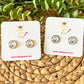 SALE: Ghostie Glass Studs in 10mm OR 12mm: Choose Silver or Gold Settings - LAST CHANCE