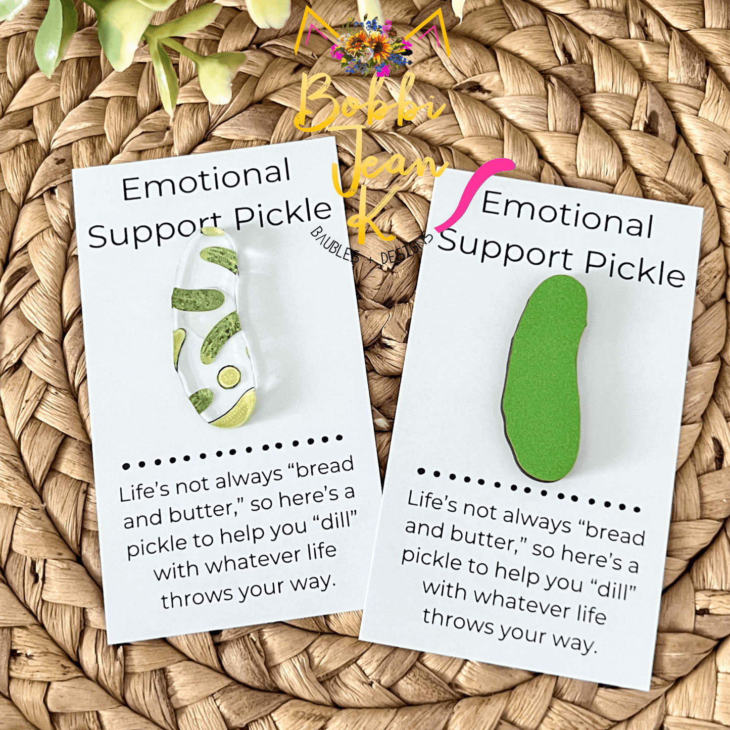 Emotional Support Pickle: Choose From Pattern or Solid