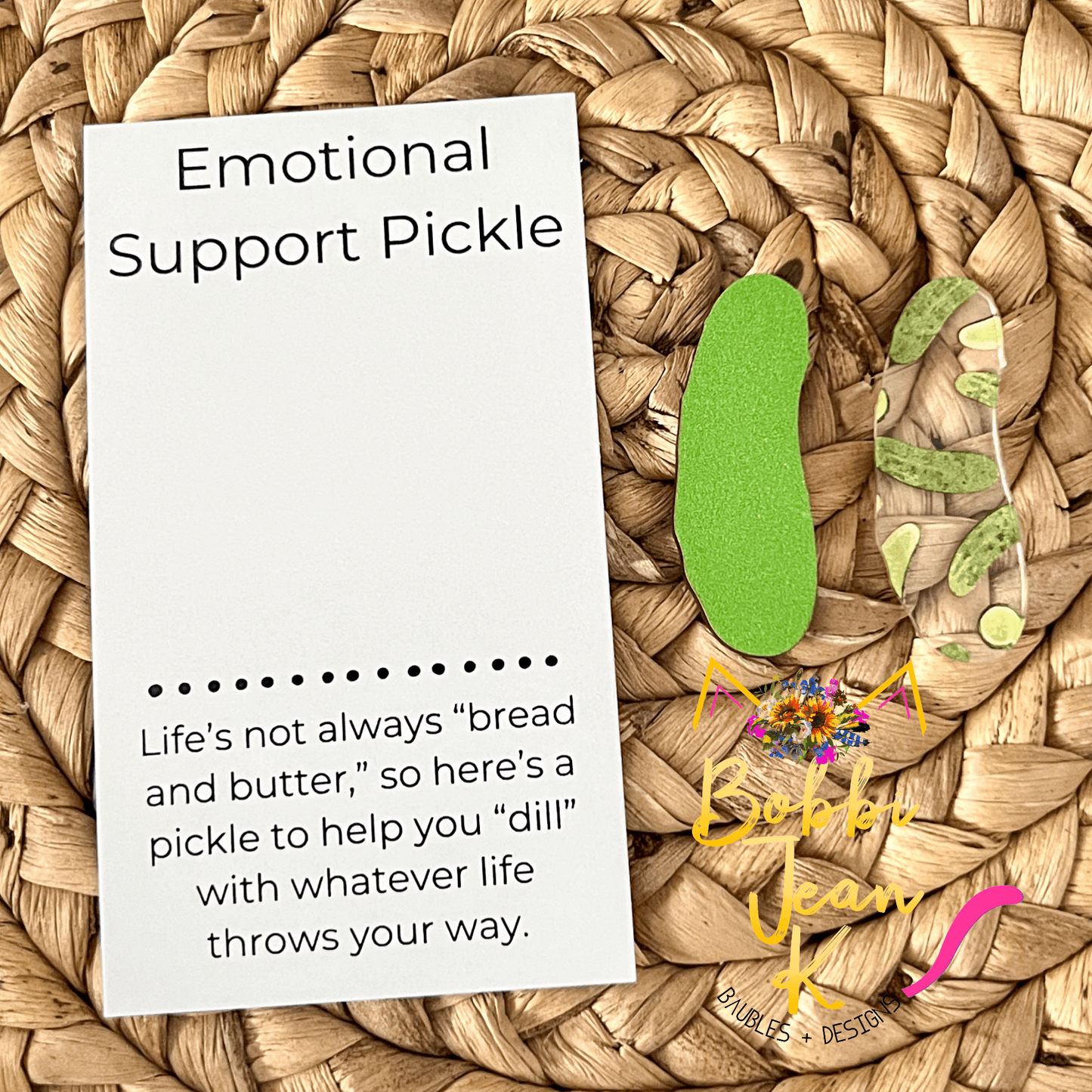 Emotional Support Pickle: Choose From Pattern or Solid