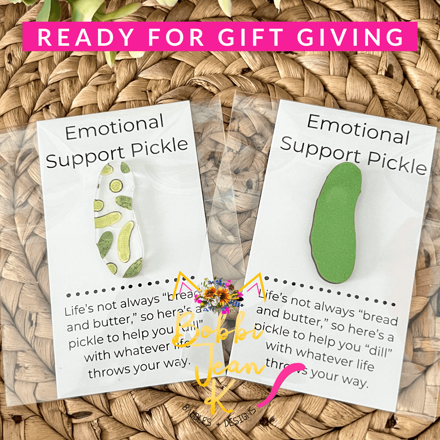 Emotional Support Pickle: Choose From Pattern or Solid